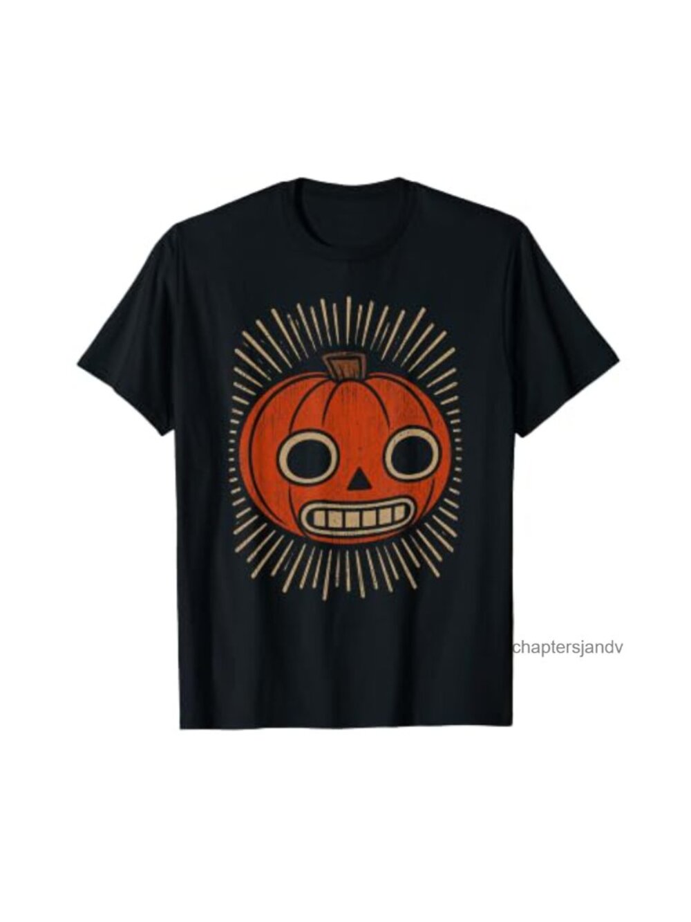 Vintage Retro Jack O Lantern Pumpkin Face Spooky Halloween Tee